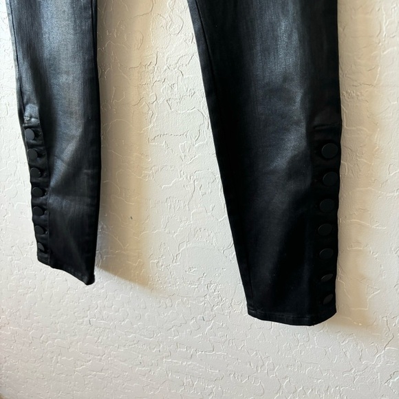 L’AGENCE Black Piper High Rise Skinny Jeans Noir Coated Size 26 - Picture 9 of 16